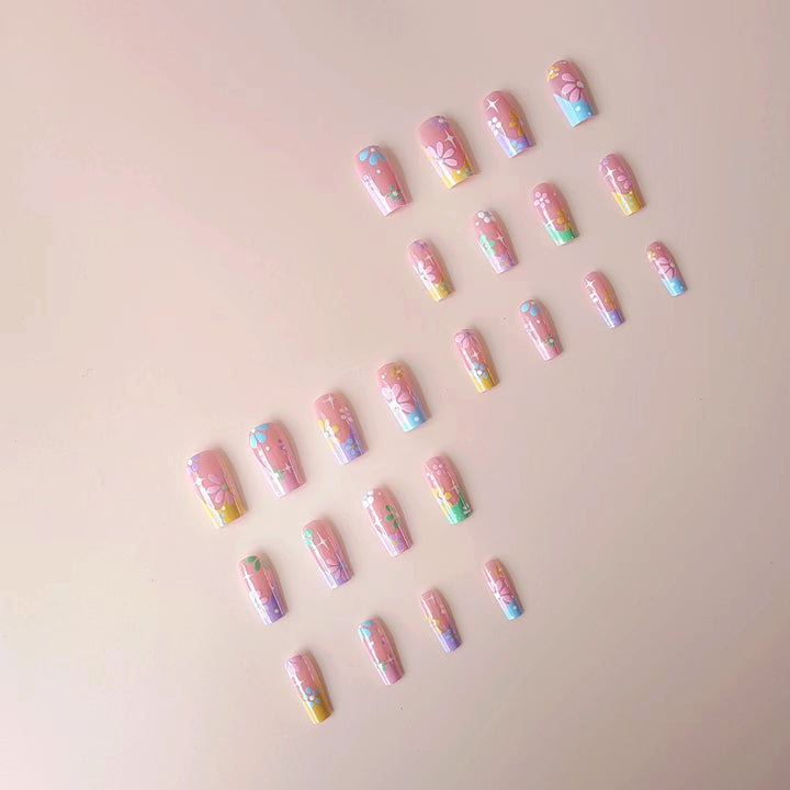 Artificial nail tips with floral designs Stornfield
