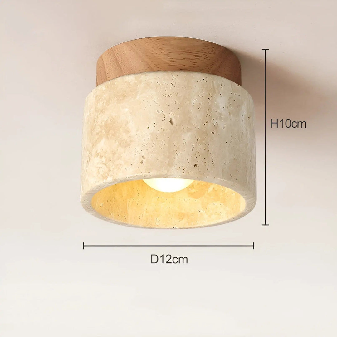 Rustic Travertine Ceiling Lamp - TravaGlow | Stornfield