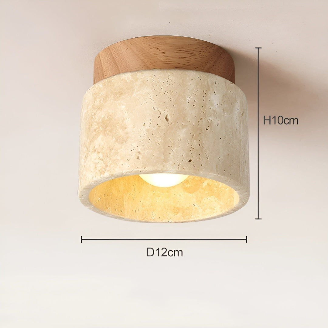 LumiStone - Wabi Sabi Yellow Marble Japanese Ceiling Light | Stornfield