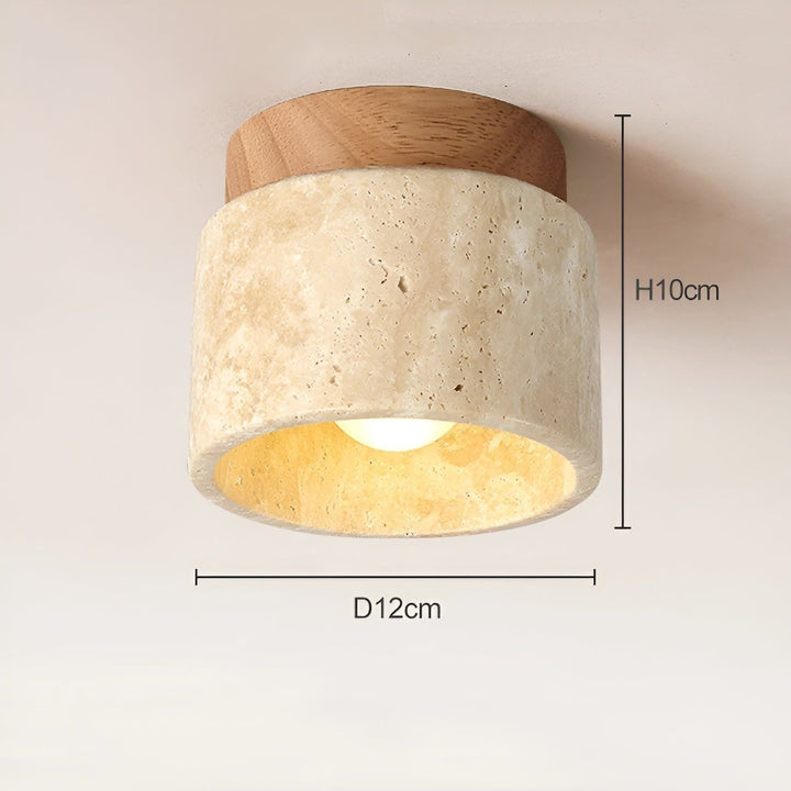 LumiStone - Wabi Sabi Yellow Marble Japanese Ceiling Light | Stornfield