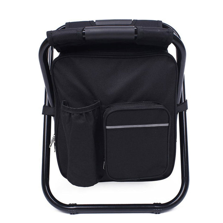 Stornfield | Outdoor Lightweight Folding Portable Camping Chair Stainless Steel Tube Beach Fishing Chair with Cooler Bag (Black)