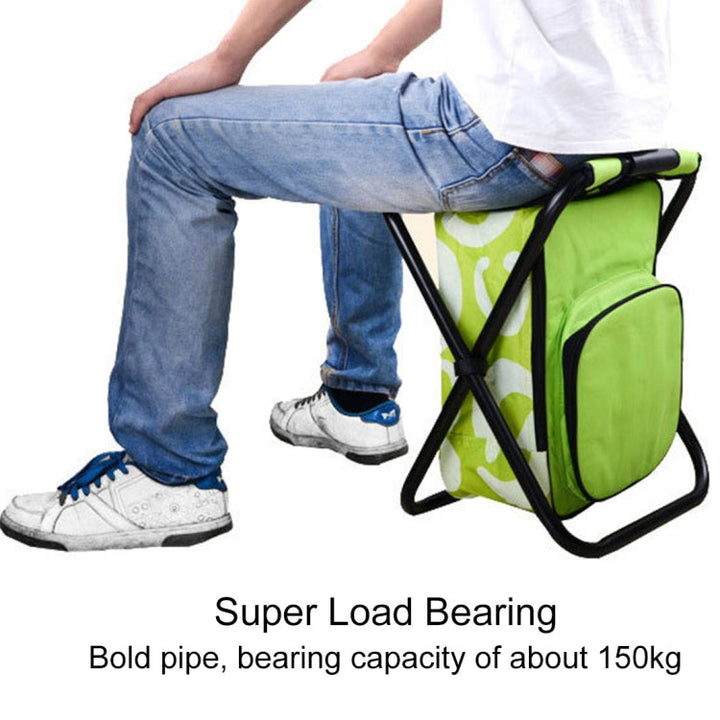 Stornfield | Portable Foldable Outdoor Lightweight Camping Chair Fishing Chair Beach Stainless Steel Tube Folding Chair with Cooler Bag (Green)