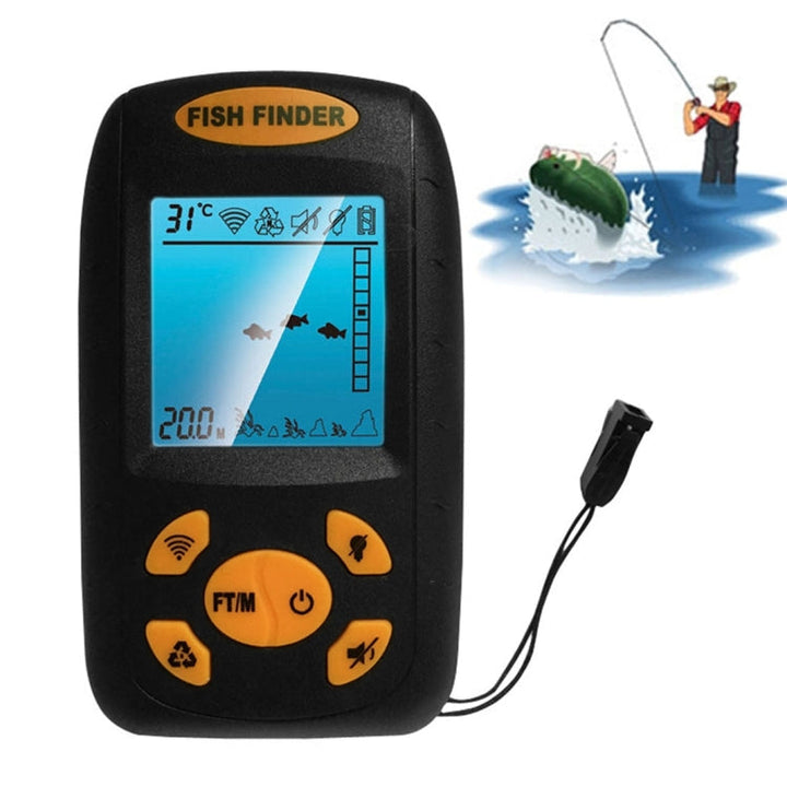 Stornfield | Portable Ultrasonic Fish Finder, Depth and Water Temperature Detector with Wired Sonar Sensor and LCD Display