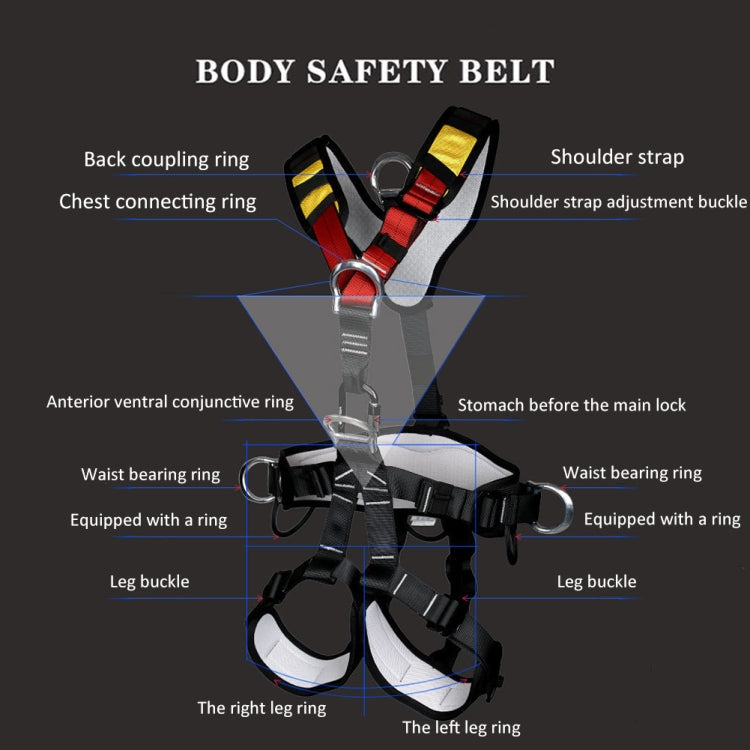 Stornfield | XINDA XDA9516 High Strength Polyester Outdoor Climbing Adjustable Full Body Safety Harness with Descender