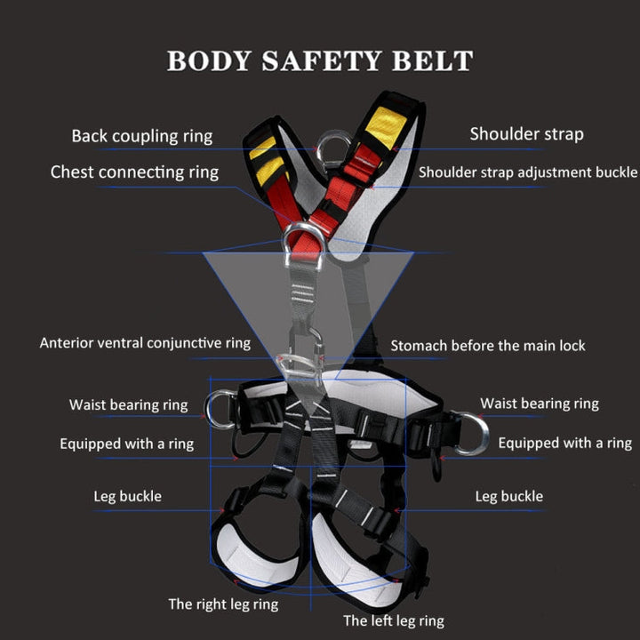 Stornfield | XINDA XDA9516 High Strength Polyester Outdoor Climbing Adjustable Full Body Safety Harness with Descender