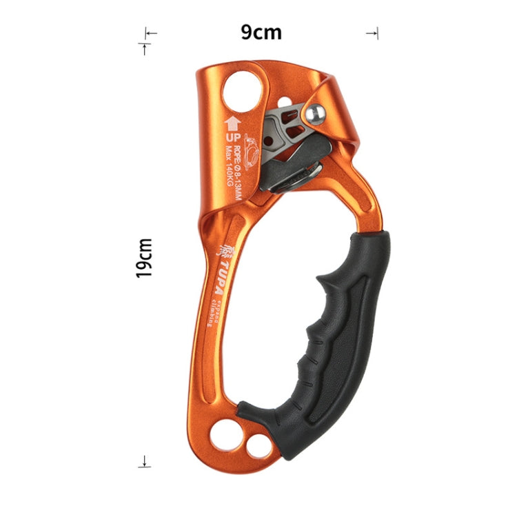 Stornfield | XINDA TP-8606 Manual Anti-Fall Rope Grab for Outdoor Work, for 8-12mm Diameter Rope, Straight (Orange)