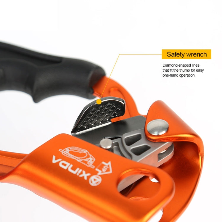Stornfield | XINDA TP-8606 Manual Anti-Fall Rope Grab for Outdoor Work, for 8-12mm Diameter Rope, Straight (Orange)