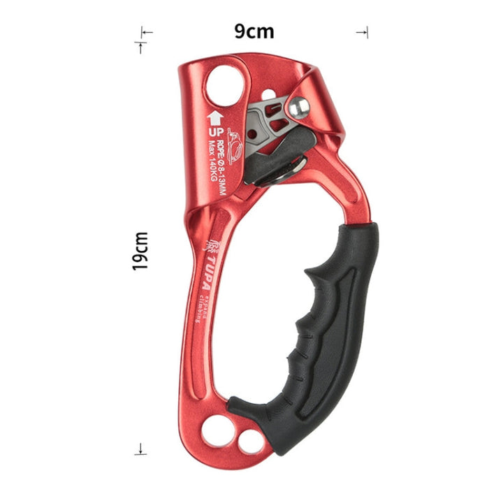 Stornfield | XINDA TP-8606 Manual Anti-Fall Rope Grab for Outdoor Climbing, for 8-12mm Diameter Rope Right (Red)