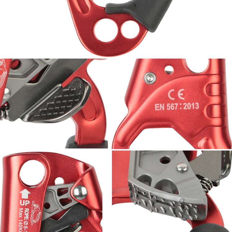 Stornfield | XINDA TP-8606 Manual Anti-Fall Rope Grab for Outdoor Climbing, for 8-12mm Diameter Rope Right (Red)
