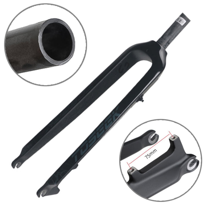 Stornfield | TOSEEK Ultralight Full Carbon Mountain Bike Fork 26 Inch 385mm Straight Tube Disc Brake (Black)