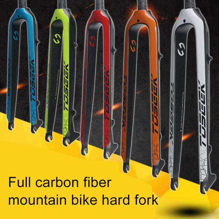 Stornfield | TOSEEK Ultralight Full Carbon Mountain Bike Fork 26 Inch 385mm Straight Tube Disc Brake (Black)