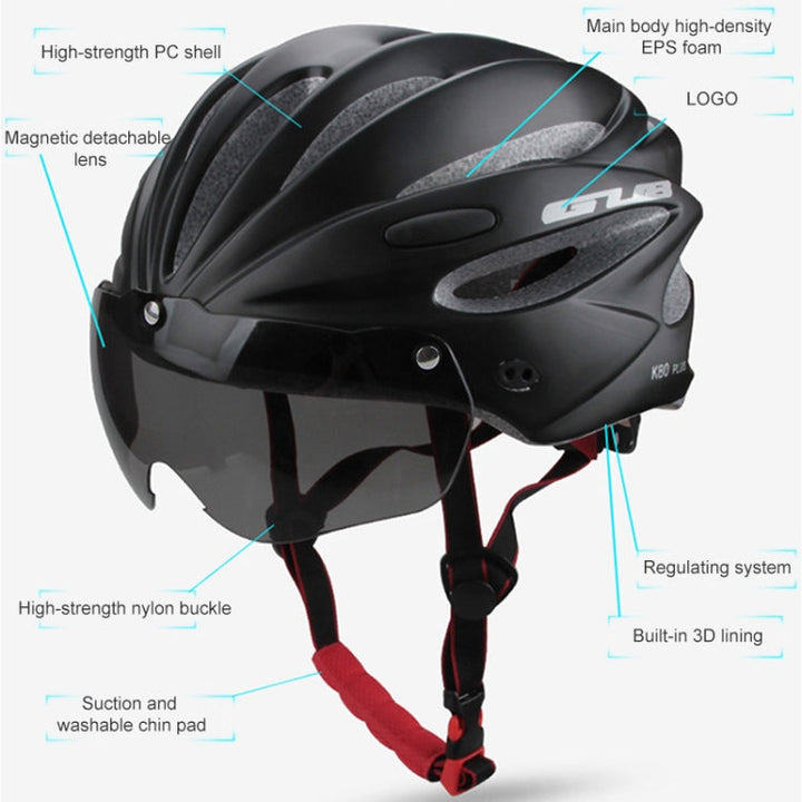 Stornfield | GUB K80 Plus Bicycle Helmet with Visor and Goggles (Black)