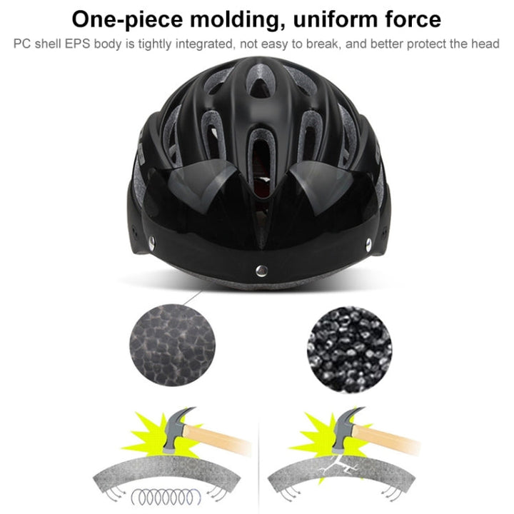 Stornfield | GUB K80 Plus Bicycle Helmet with Visor and Goggles (Black)