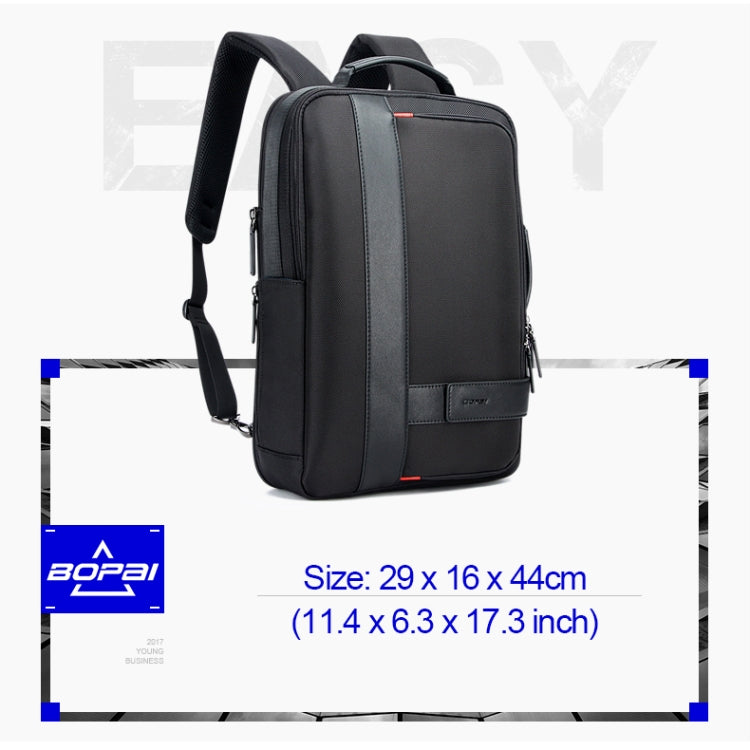 Stornfield | Bopai 751-006561 Large Capacity Breathable Casual Business Backpack with External USB Port, Size: 29 x 16 x 44 cm (Black)