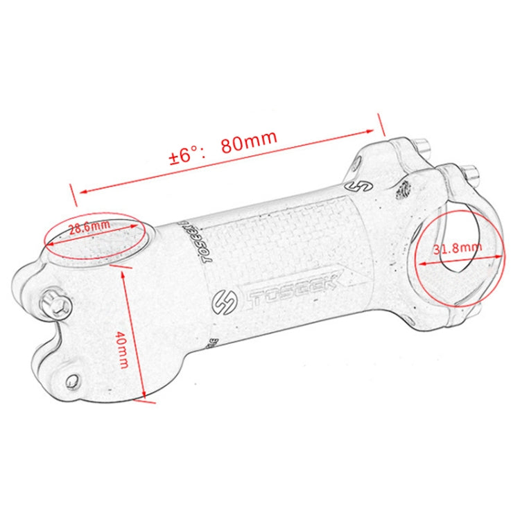 Stornfield | TOSEEK Street Mountain Bike Ultra-light Riser Stem, Size: 6 Degree, 80mm (Matte)