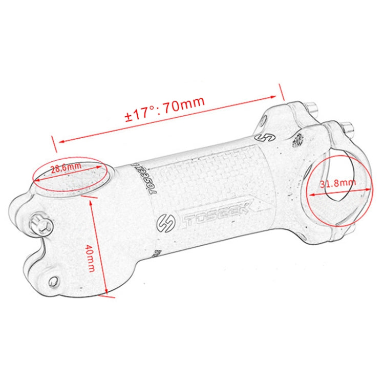 Stornfield | TOSEEK Street Mountain Bike Ultra-Light Stem Riser, Size: 17 Degree, 70mm (Matte)