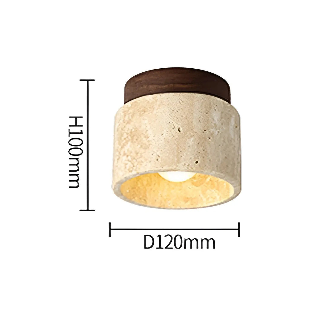 Rustic Travertine Ceiling Lamp - TravaGlow | Stornfield