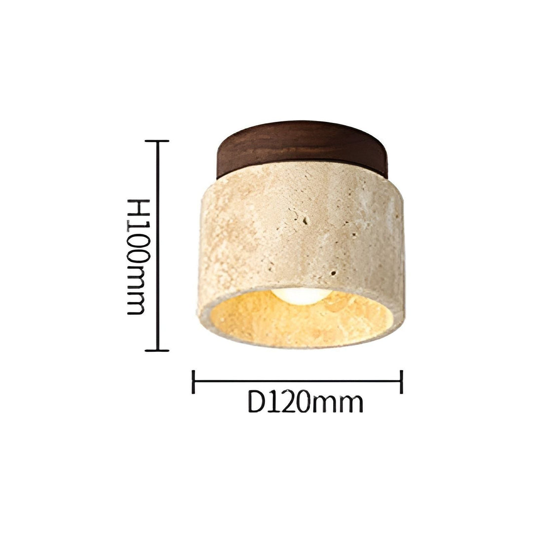 LumiStone - Wabi Sabi Yellow Marble Japanese Ceiling Light | Stornfield