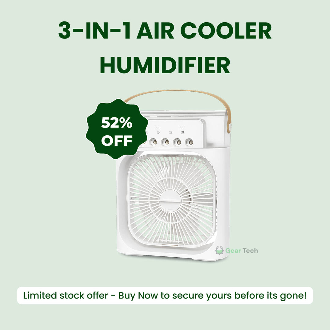 3-in-1 Air Cooler Humidifier | Portable, Adjustable Fan Speeds & Ideal for Bedrooms, Offices & Small Spaces | Stornfield