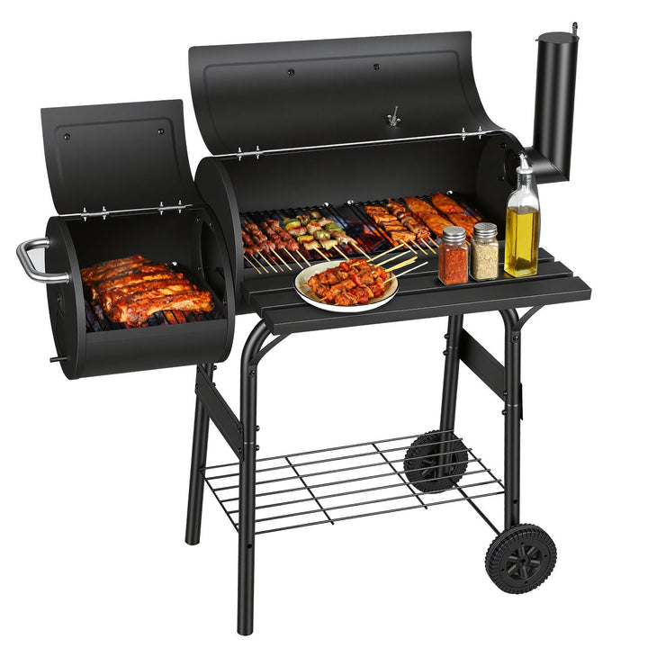 Offset Smoker Charcoal Grill with Side Firebox BBQ | Stornfield