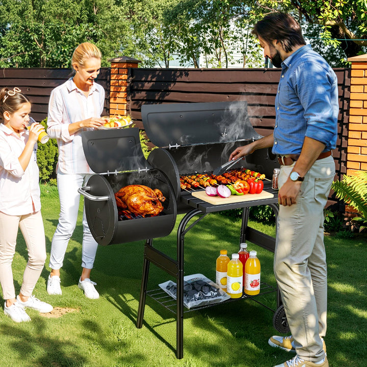 Offset Smoker Charcoal Grill with Side Firebox BBQ | Stornfield