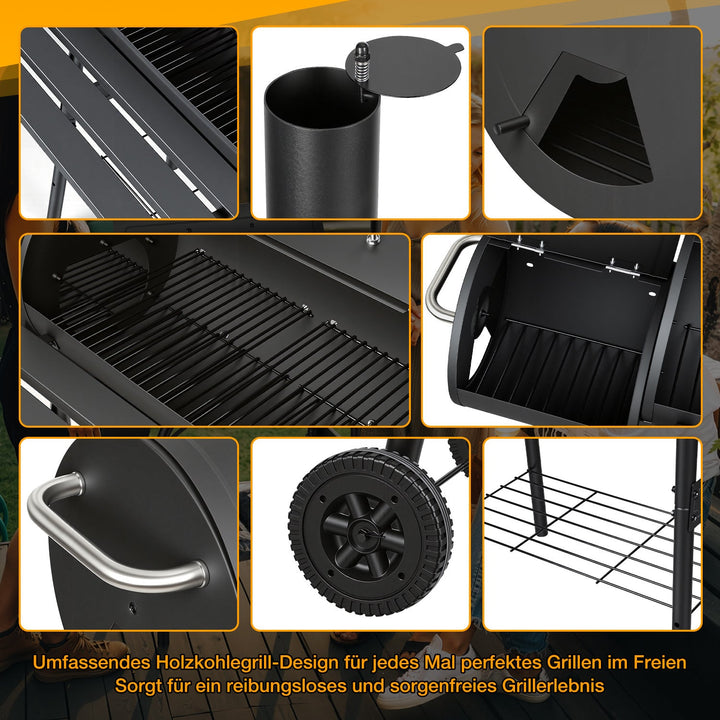 Offset Smoker Charcoal Grill with Side Firebox BBQ | Stornfield