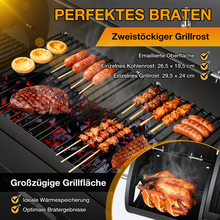 Offset Smoker Charcoal Grill with Side Firebox BBQ | Stornfield