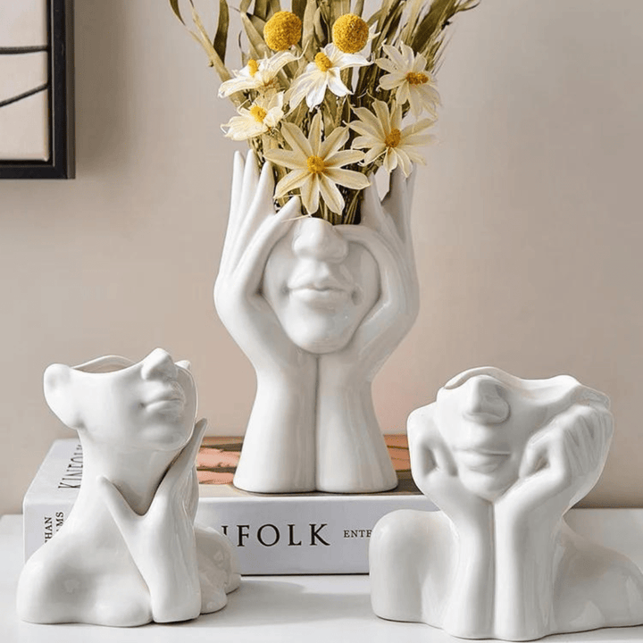 "Unique and Modern Ceramic Vase, Decorative Flower Vase for Living Room and Office" | Stornfield