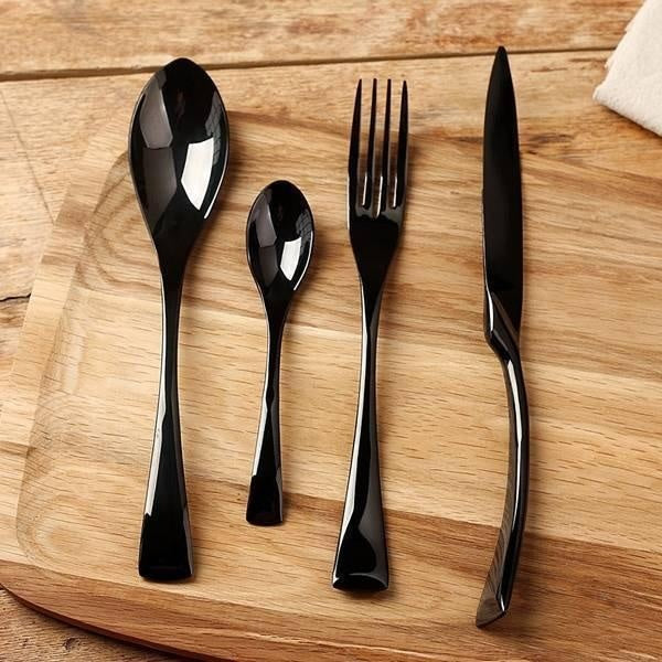 Onyx Jet Black Silverware Set | Stornfield