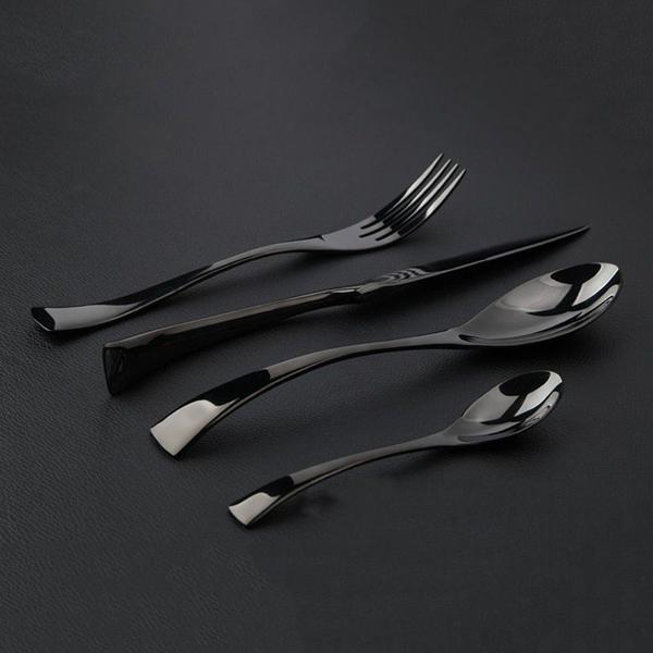 Onyx Jet Black Silverware Set | Stornfield
