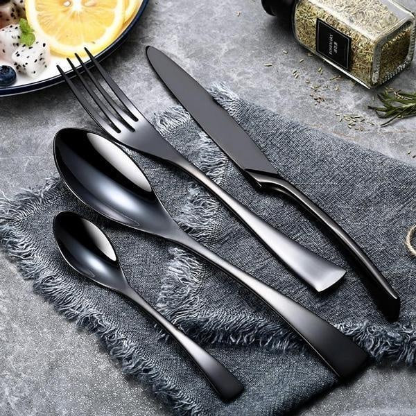 Onyx Jet Black Silverware Set | Stornfield