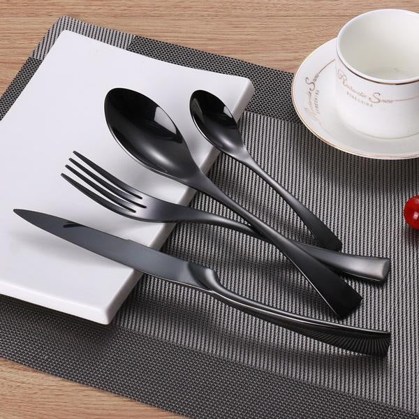 Onyx Jet Black Silverware Set | Stornfield