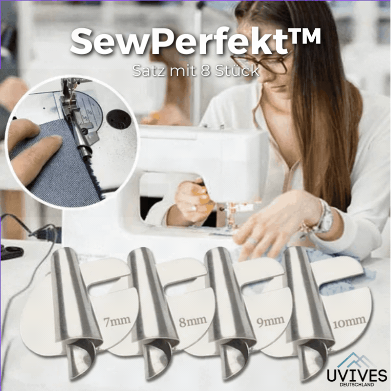 SewPerfect Spiral sewing pipe hem foot set with 8 pieces | Stornfield