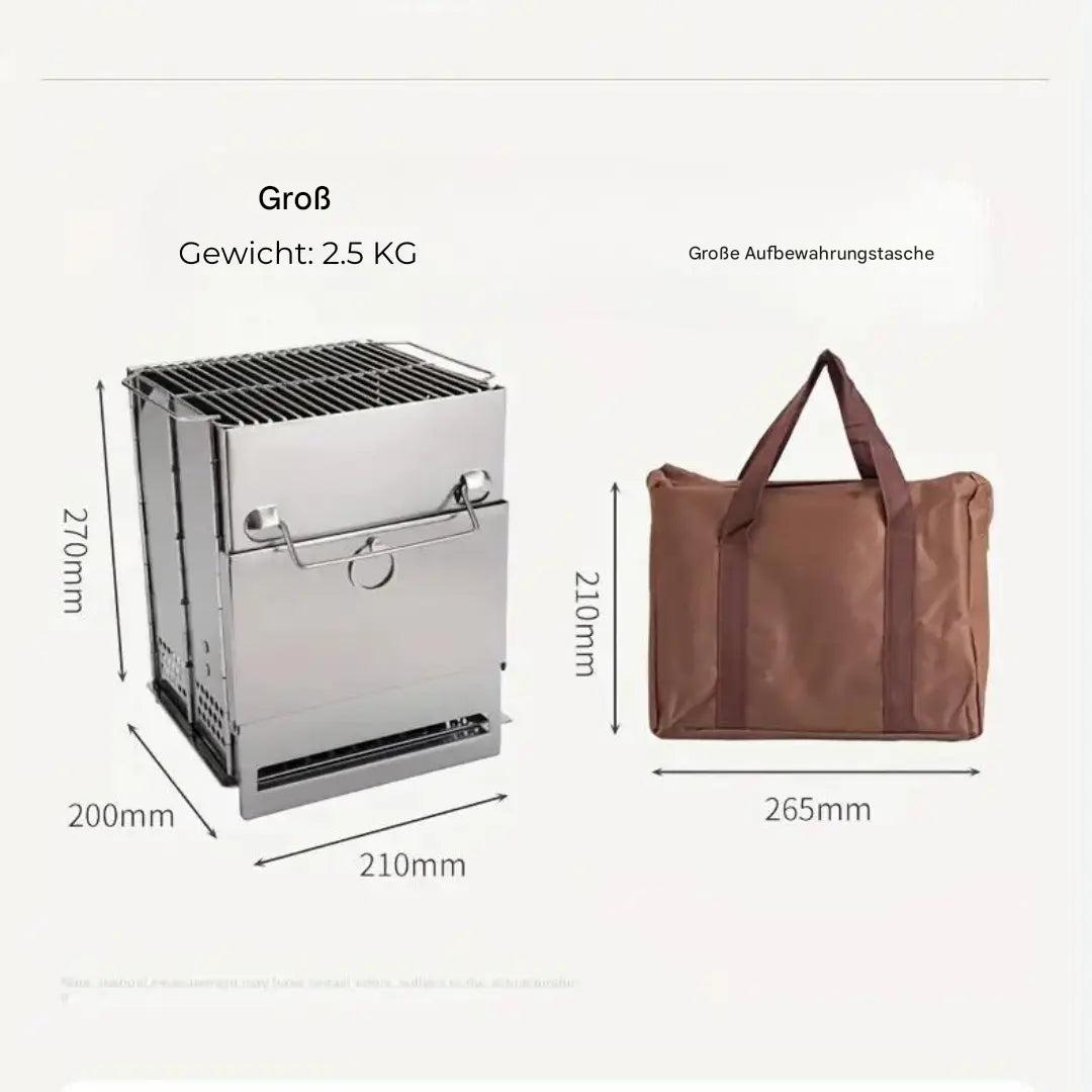 FirePower Compact – PortaStornfielde Stainless Steel Wood Stove for Outdoor Activities | Stornfield