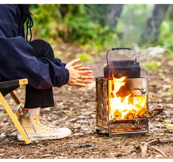FirePower Compact – PortaStornfielde Stainless Steel Wood Stove for Outdoor Activities | Stornfield