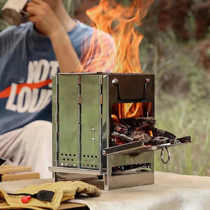 FirePower Compact – PortaStornfielde Stainless Steel Wood Stove for Outdoor Activities | Stornfield