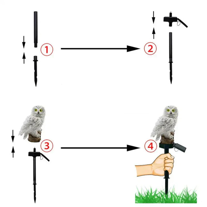 Solar-powered garden lamp with decorative owl design – LED outdoor light for the garden | Stornfield
