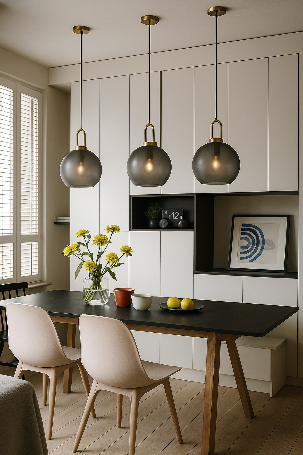 Smoked Glass Pendant Light – Industrial Ceiling Lamp for Kitchen, Dining & Living Room | Stornfield