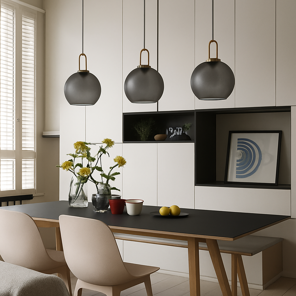 Smoked Glass Pendant Light – Industrial Ceiling Lamp for Kitchen, Dining & Living Room | Stornfield