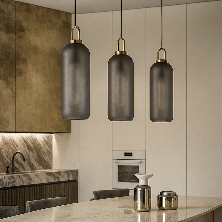 Smoked Glass Pendant Light – Industrial Ceiling Lamp for Kitchen, Dining & Living Room | Stornfield