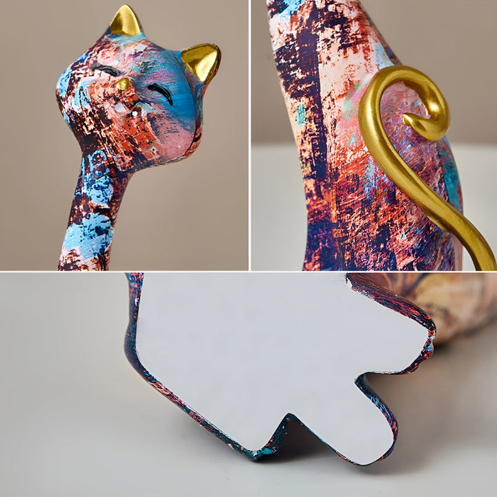 Sweet Lovers - Hand-painted Cat Couple Sculpture for Eternal Affection | Stornfield