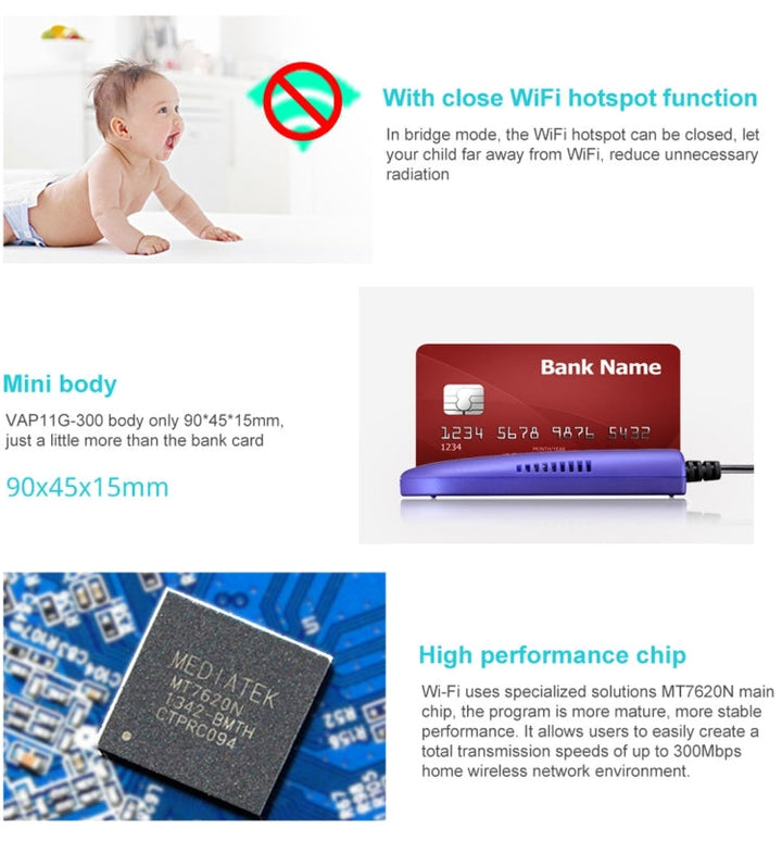 Stornfield | VONETS VAP11G-300 Mini WiFi 300Mbps WiFi Repeater Bridge, Best Partner for IP Device / IP Camera / IP Printer / XBOX / PS3 / IPTV / Skybox (Blue)