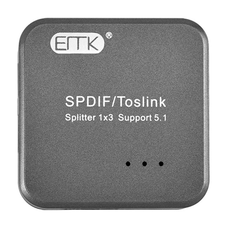 Stornfield | EMK 1 Input 3 Output Digital Optical Audio SPDIF Toslink Splitter (Silver Grey)