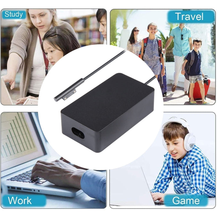 Stornfield | For Microsoft Surface Pro 7 / 7 Plus / 8 / 9 / X & Laptop 3 / 4 / 5 Laptop AC Adapter 65W (EU Plug)