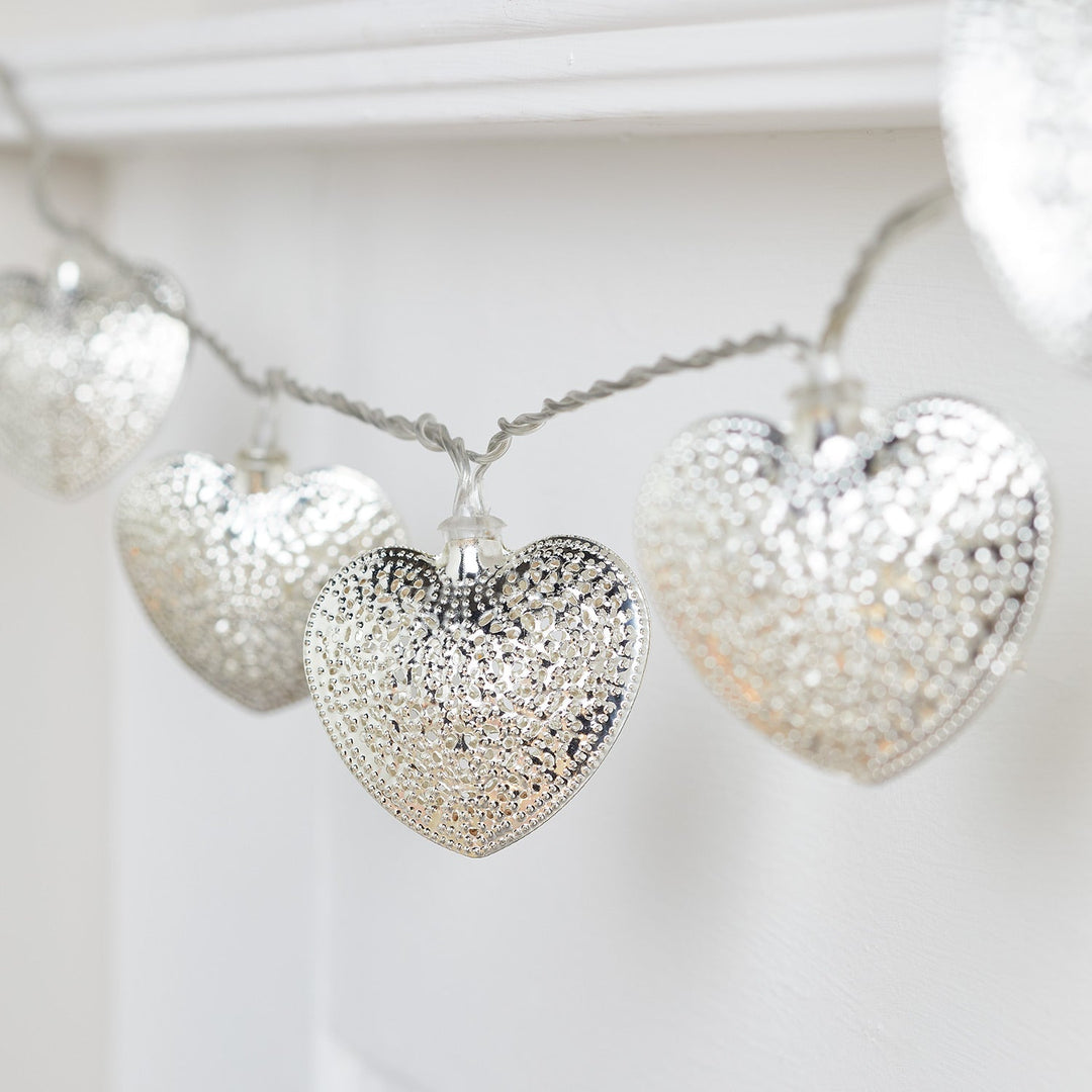 Stornfield | 20 Silver Metal Wire Heart Lights