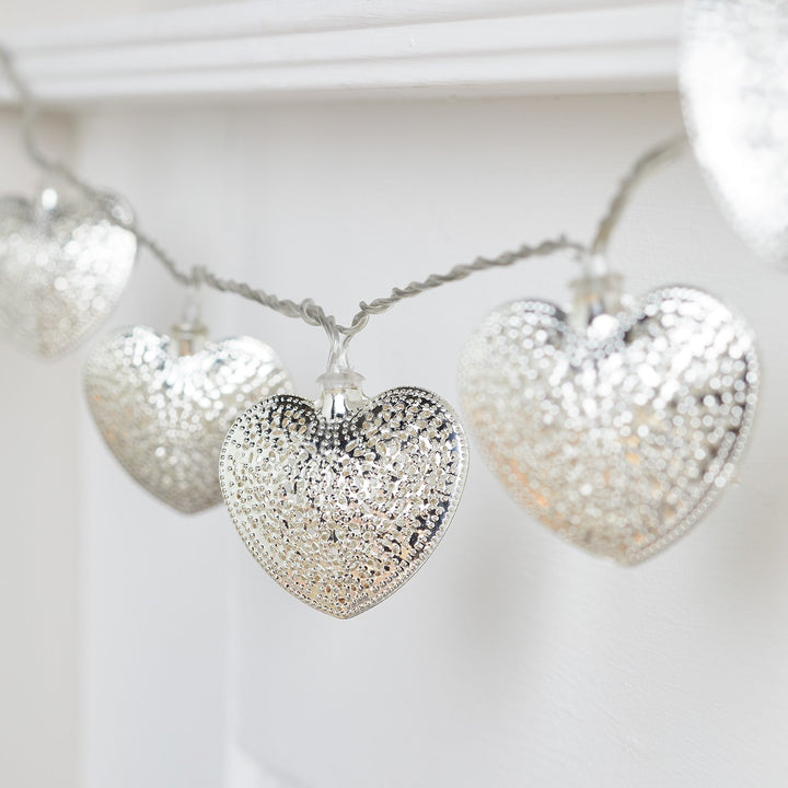 Stornfield | 20 Silver Metal Wire Heart Lights