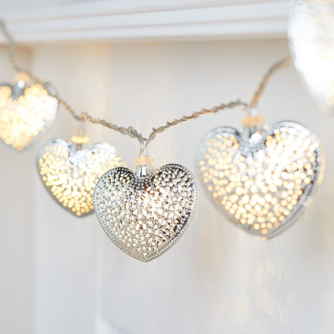 Stornfield | 20 Silver Metal Wire Heart Lights