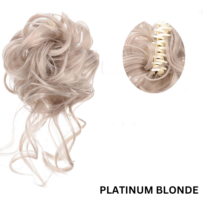 Messy Bun Hair Wavy Curly with Claw Clip Super Natural Look Stornfield