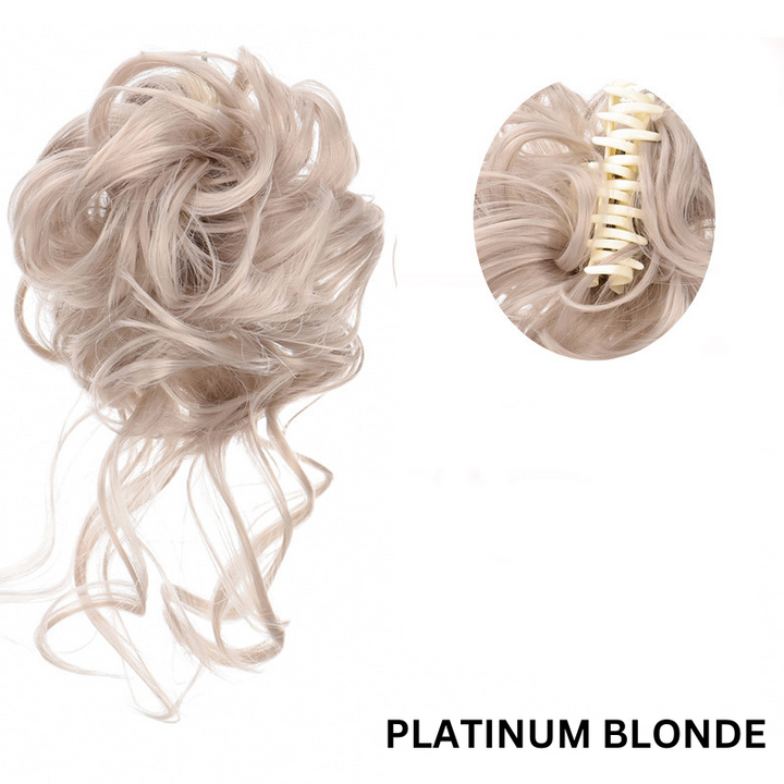 Messy Bun Hair Wavy Curly with Claw Clip Super Natural Look Stornfield