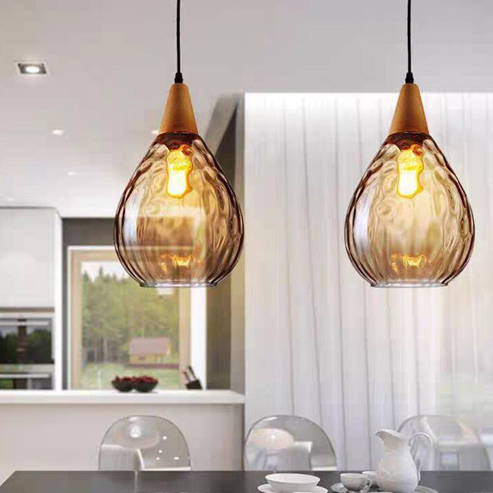 Vintage Teardrop Glass Pendant Ceiling Light for Dining Room | Stornfield